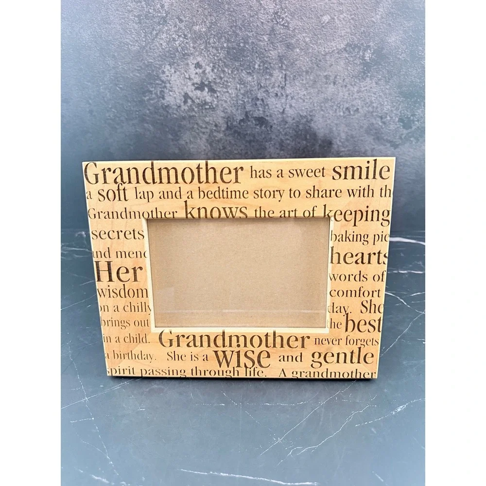VTG Lasercraft Wooden Grandmother Picture Frame Engraved Text 4X6 Photo